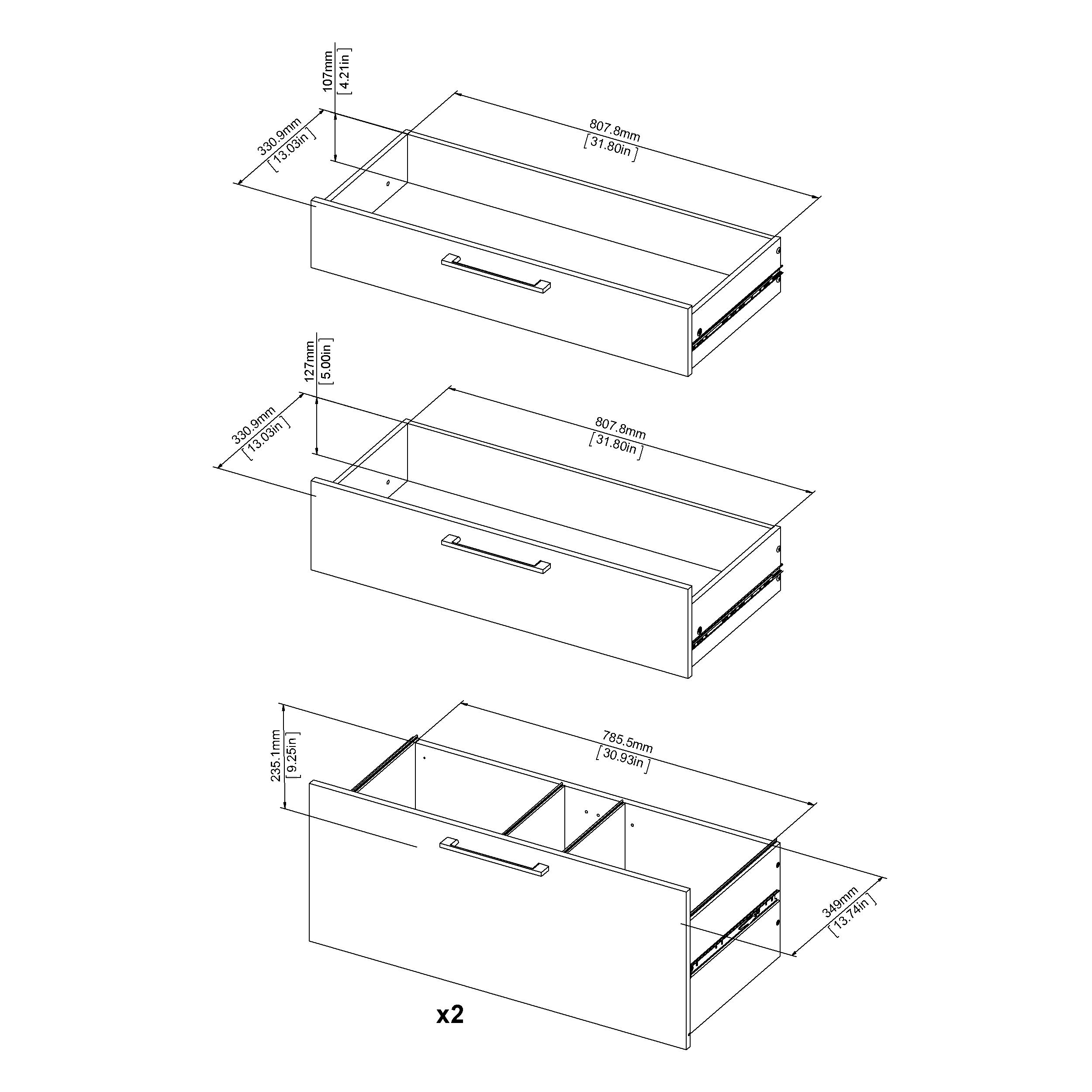 Prima office storage with 2 drawers 2 file drawers in oak