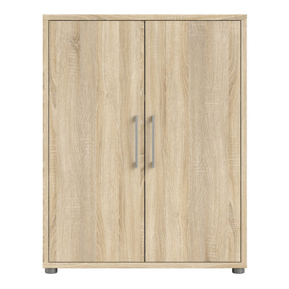 prima bookcase 2 shelves with 2 doors in oak