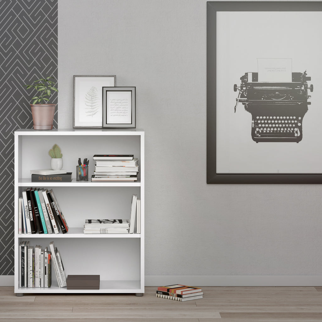 Prima bookcase 2 shelves in white