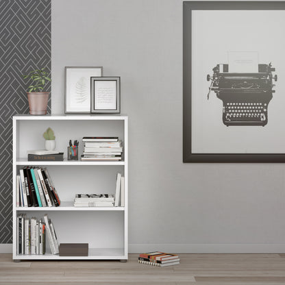 prima bookcase 2 shelves in white