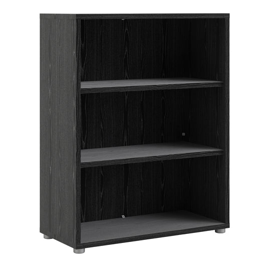 prima bookcase 2 shelves in black woodgrain
