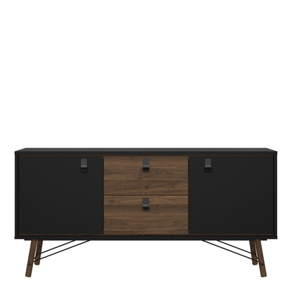 ry sideboard 2 doors 2 drawers in matt black walnut