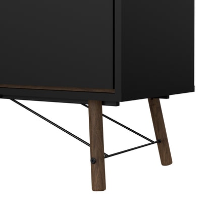 ry sideboard 2 doors 2 drawers in matt black walnut