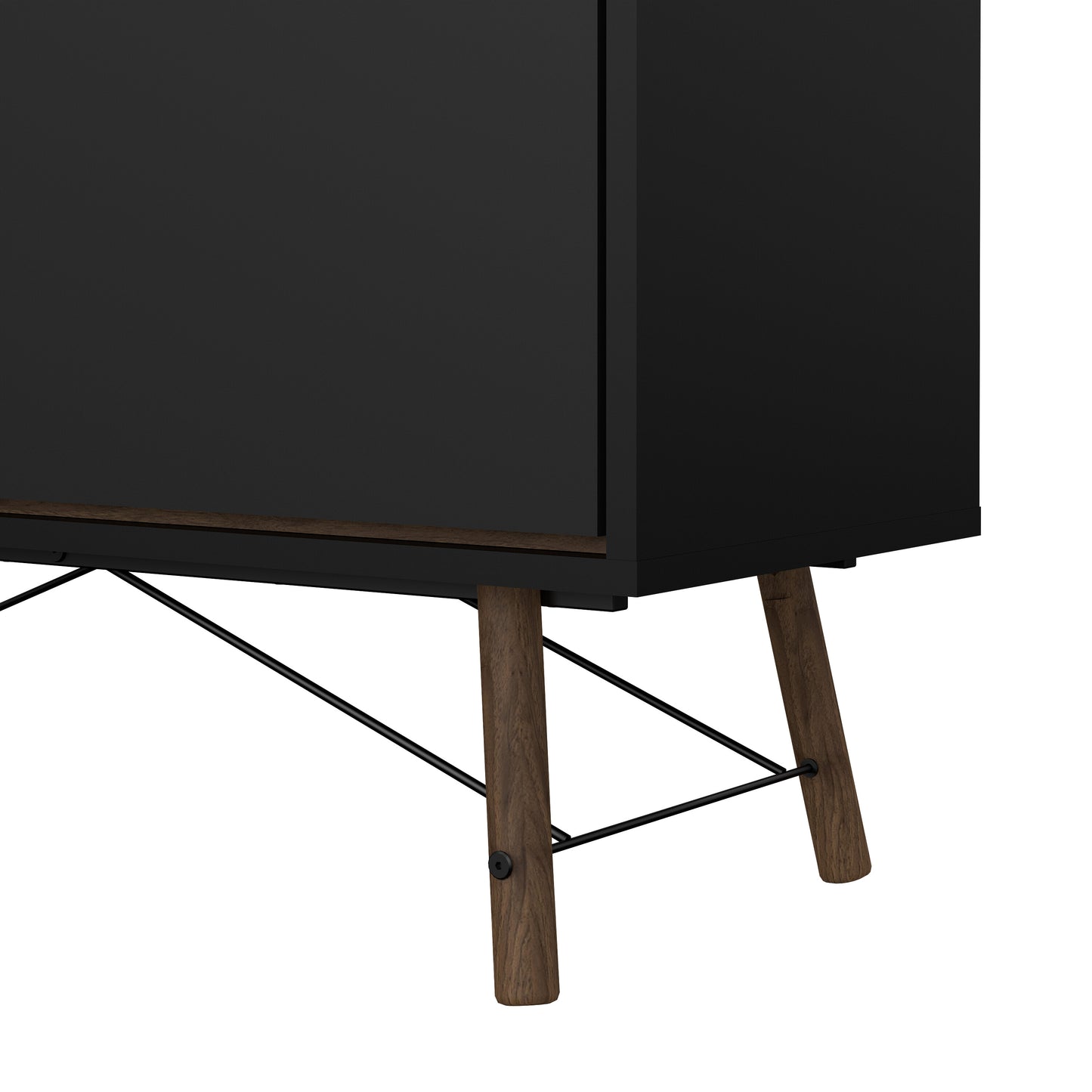 ry china cabinet 1 door 1 glass door 1 drawer in matt black walnut