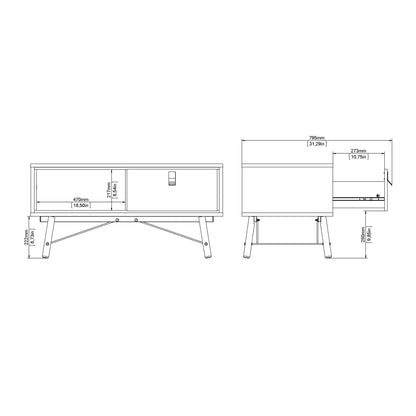 ry coffee table with 1 drawer in matt white