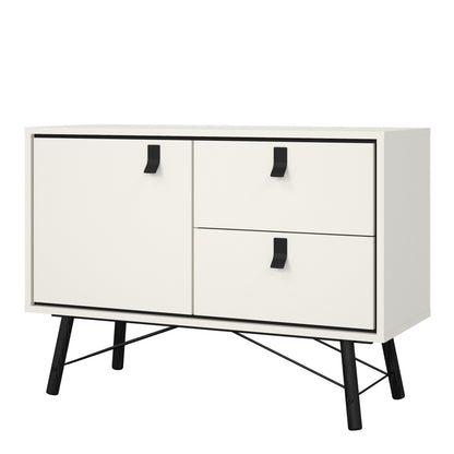 ry sideboard with 1 door 2 drawers in matt white
