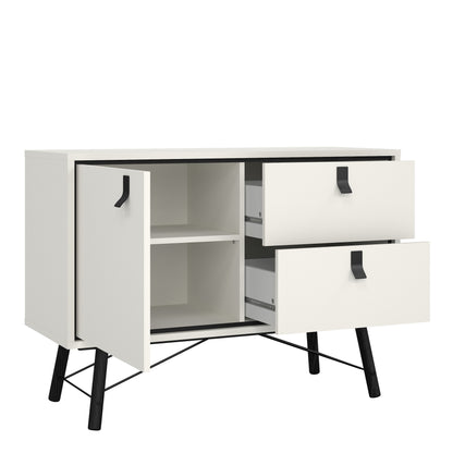 ry sideboard with 1 door 2 drawers in matt white
