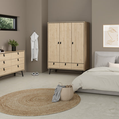 ry wardrobe 3 doors 3 drawers in jackson hickory oak