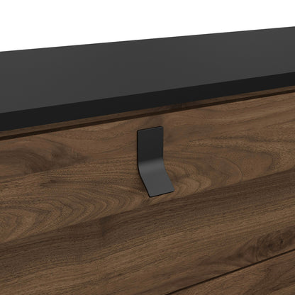 ry wide double chest of drawers 6 drawers in matt black walnut