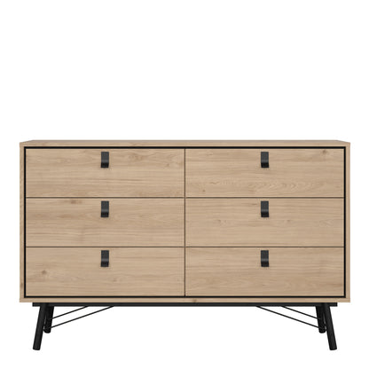 ry wide double chest of drawers 6 drawers in jackson hickory oak