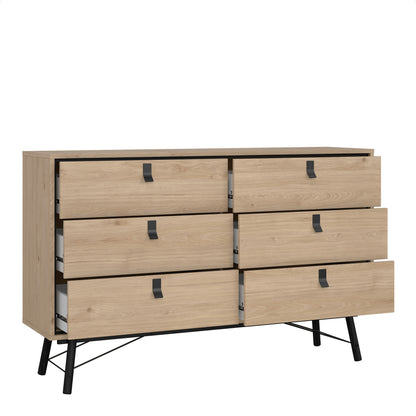 ry wide double chest of drawers 6 drawers in jackson hickory oak