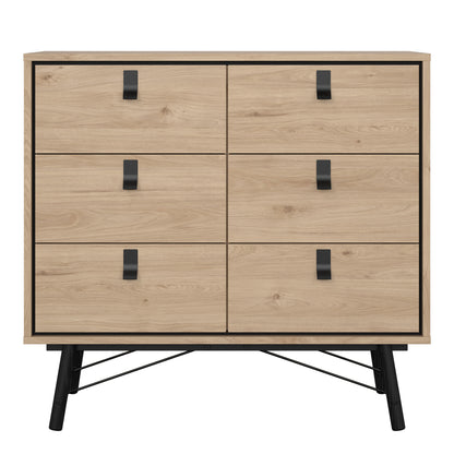 ry small double chest of drawers 6 drawers in jackson hickory oak