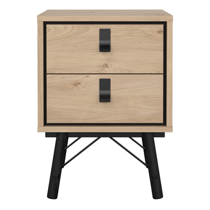 ry bedside cabinet 2 drawer jackson hickory oak