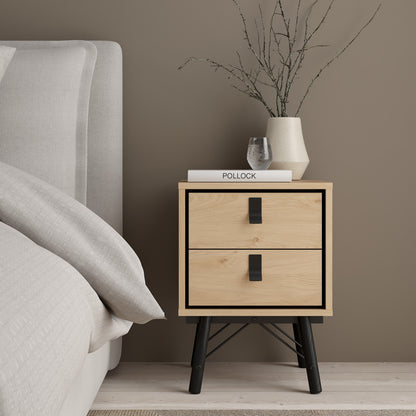 ry bedside cabinet 2 drawer jackson hickory oak