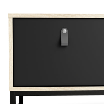 stubbe tv unit 1 door 2 drawers and open shelf in matt black oak
