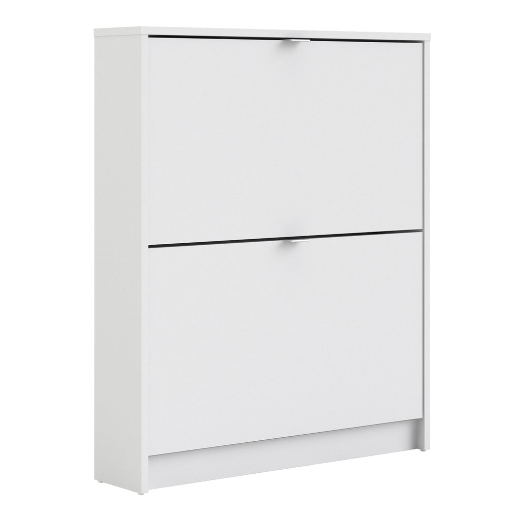 Shoes shoe cabinet 2 flip down doors and 1 layer in white