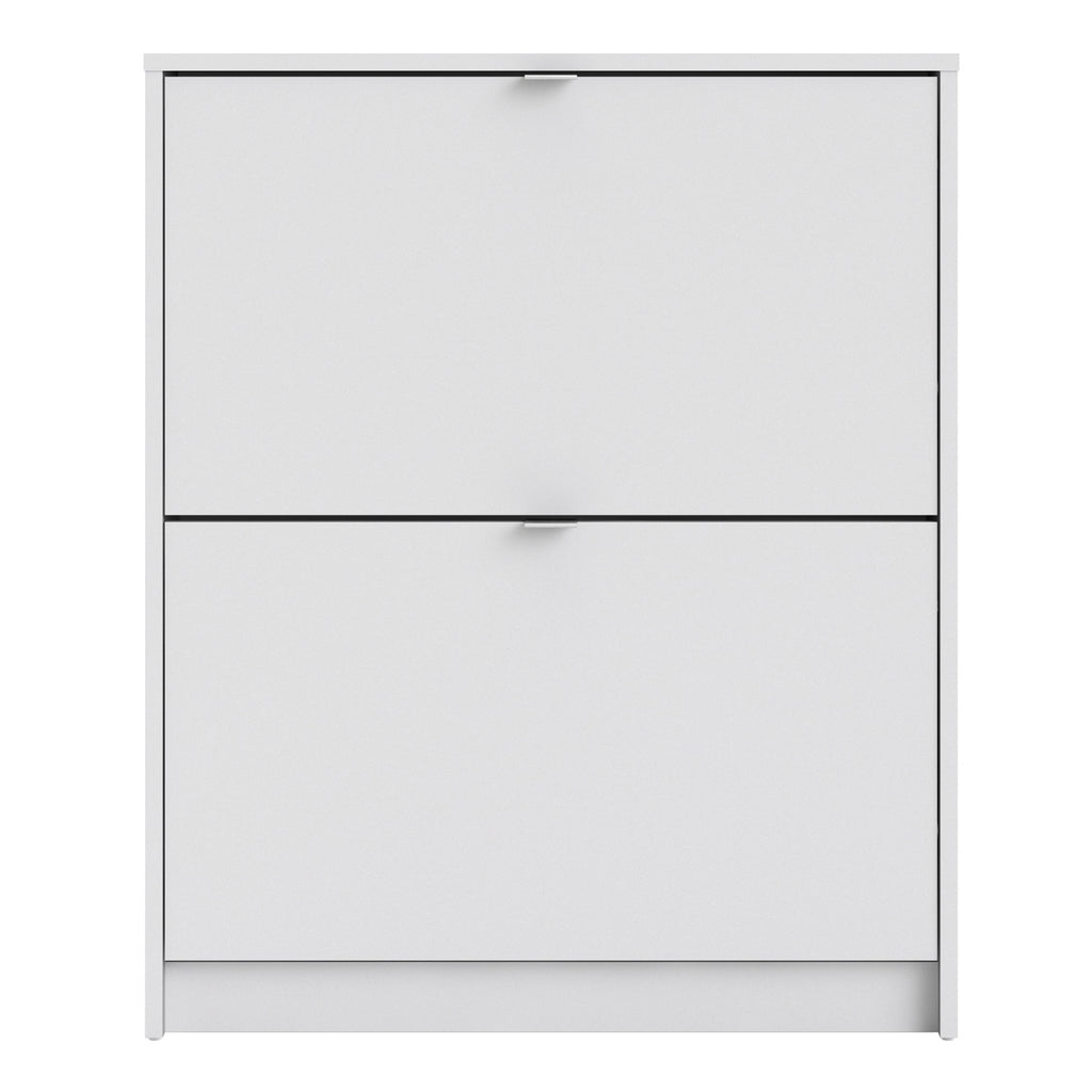 Shoes shoe cabinet 2 flip down doors and 1 layer in white