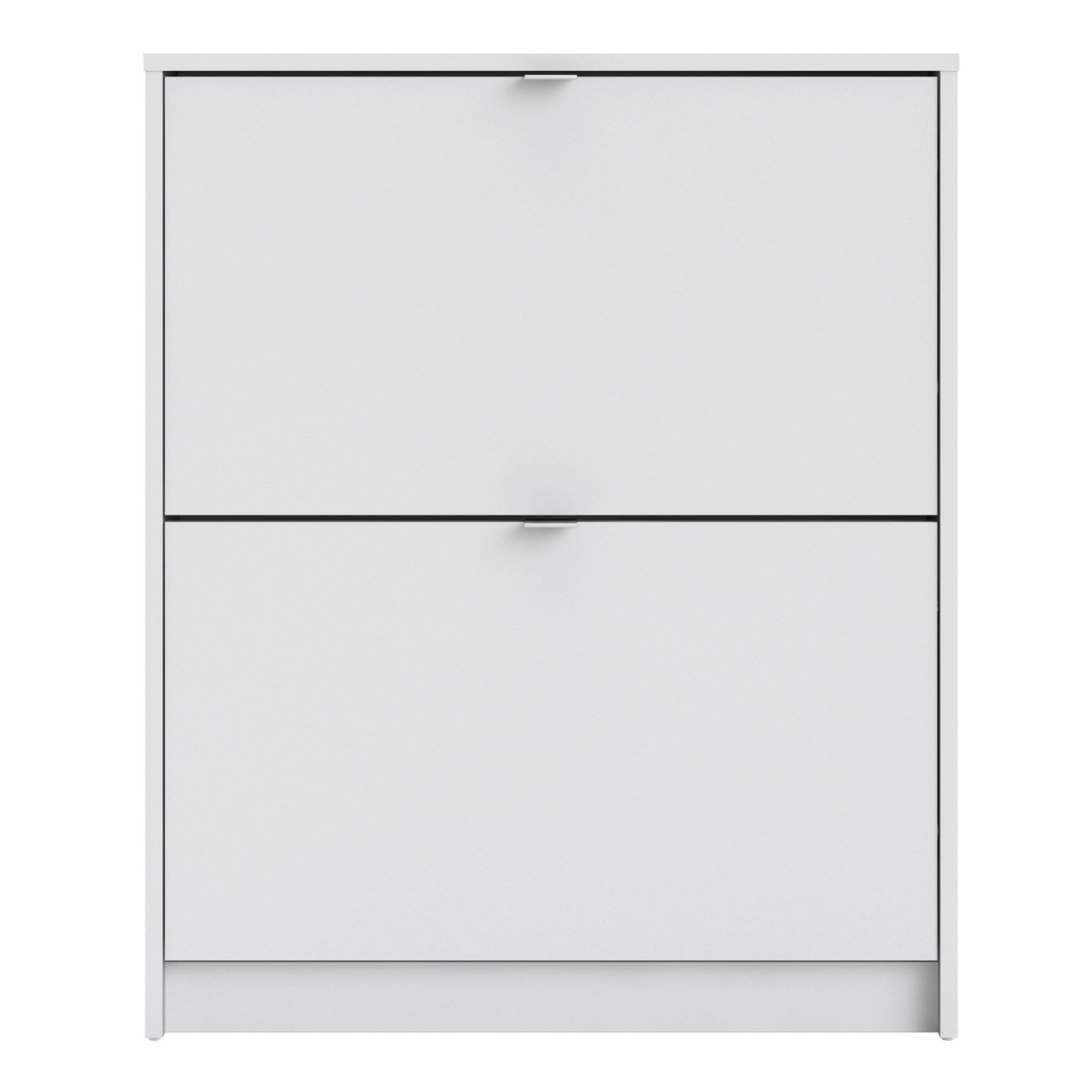 Shoes shoe cabinet 2 flip down doors and 1 layer in white