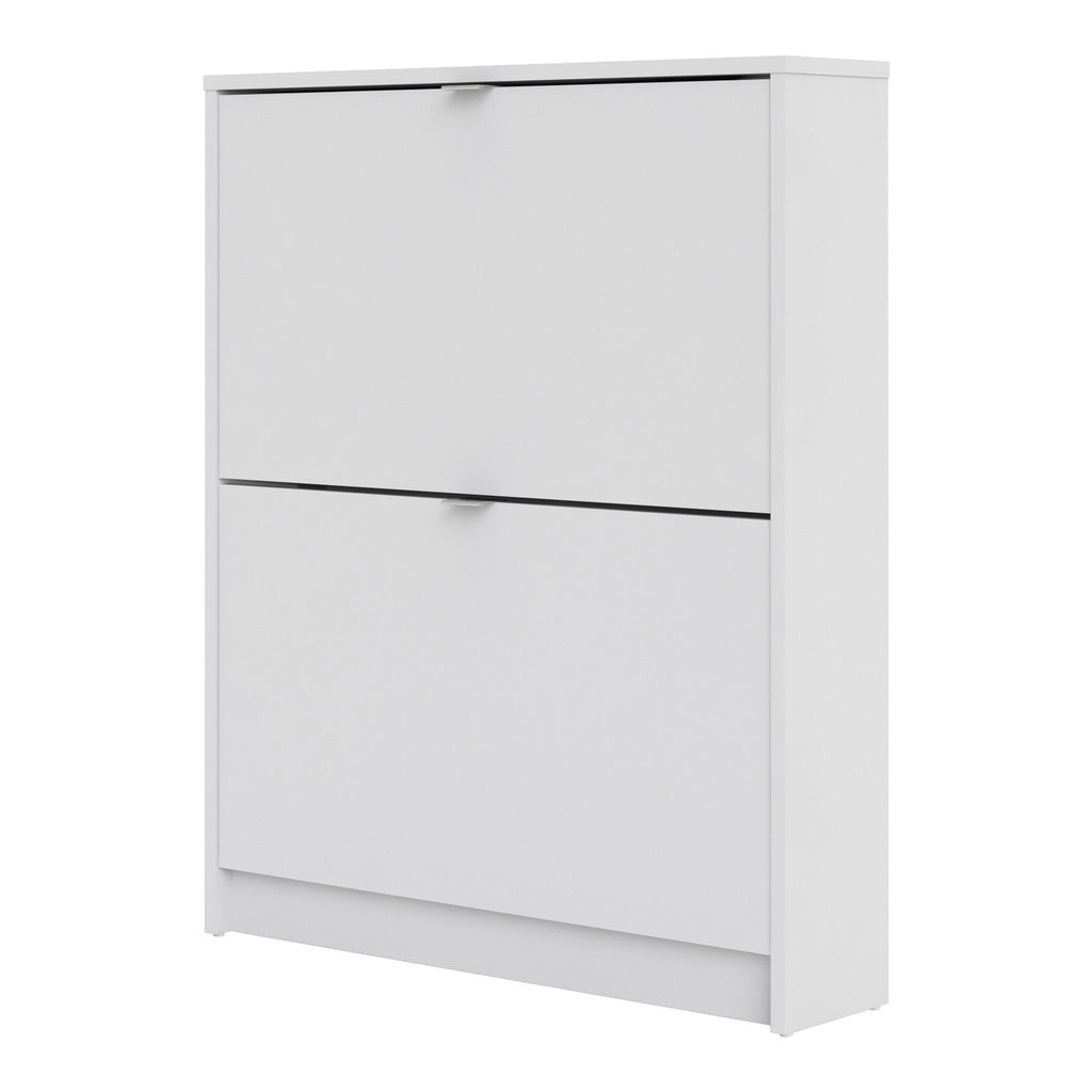 Shoes shoe cabinet 2 flip down doors and 1 layer in white