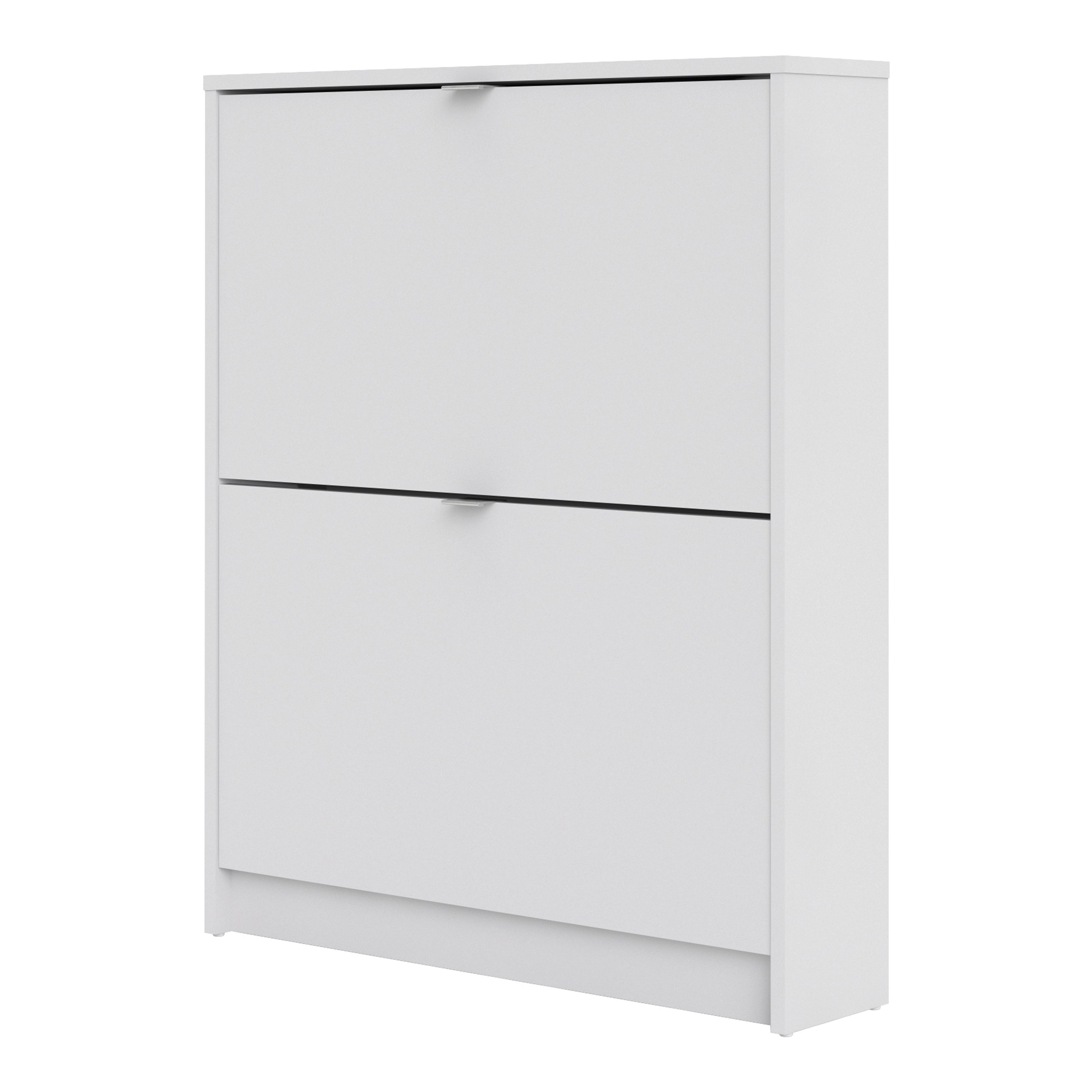 Shoes shoe cabinet 2 flip down doors and 1 layer in white