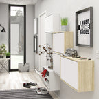 Shoes shoe cabinet 2 flip down doors and 1 layer in white