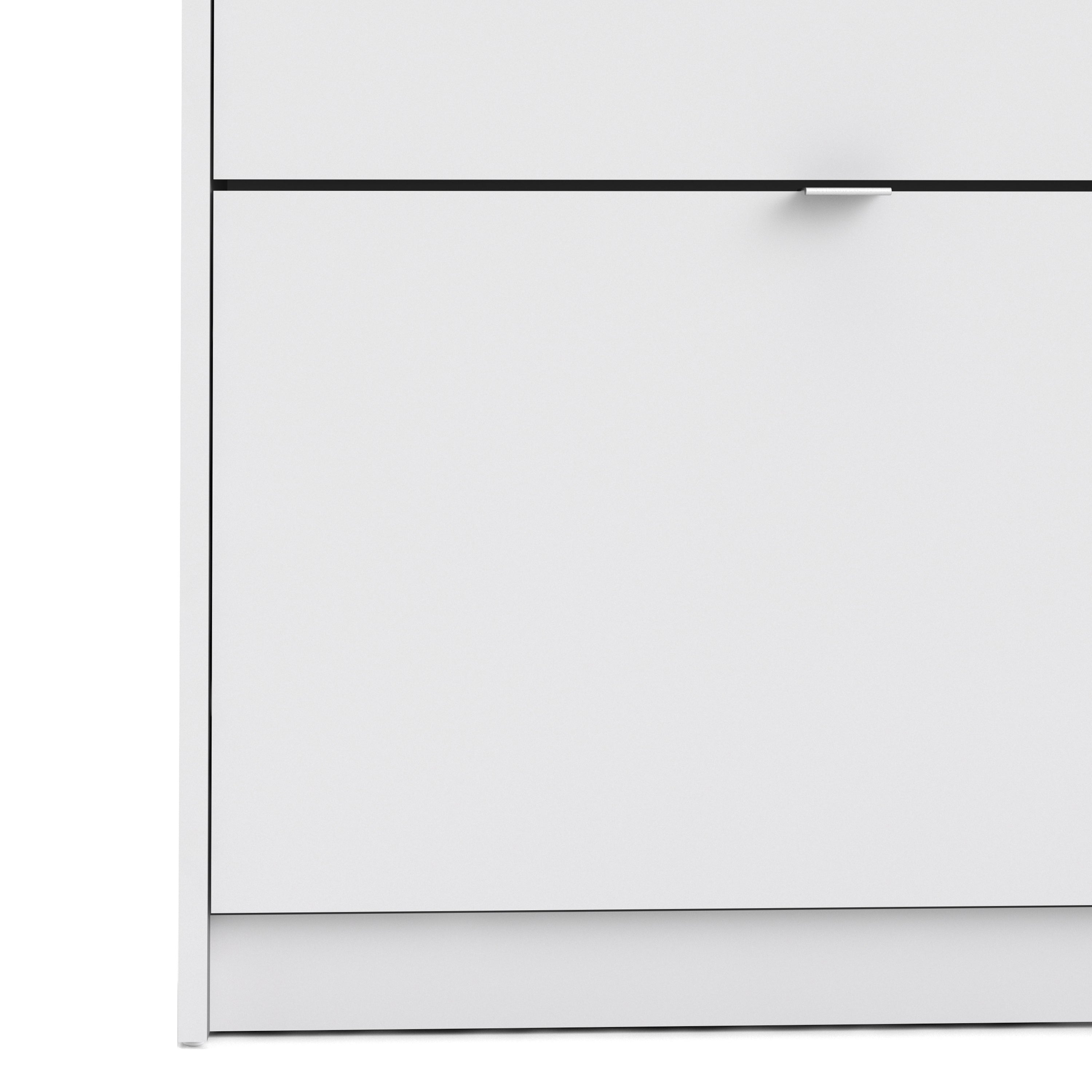 Shoes shoe cabinet 2 flip down doors and 1 layer in white
