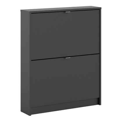 shoes shoe cabinet 2 flip down doors and 1 layer in matt black