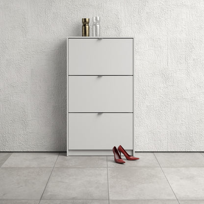 shoes shoe cabinet 3 flip down doors and 1 layer in white