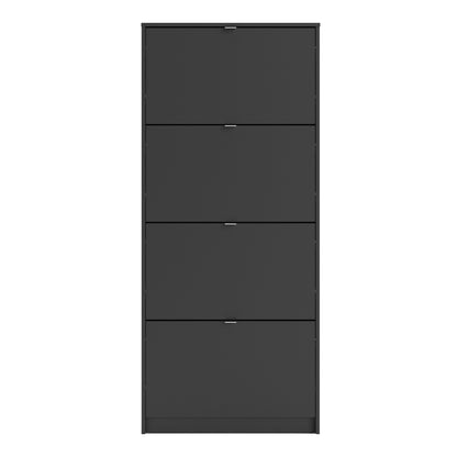 shoes shoe cabinet 4 flip down doors and 1 layer in matt black