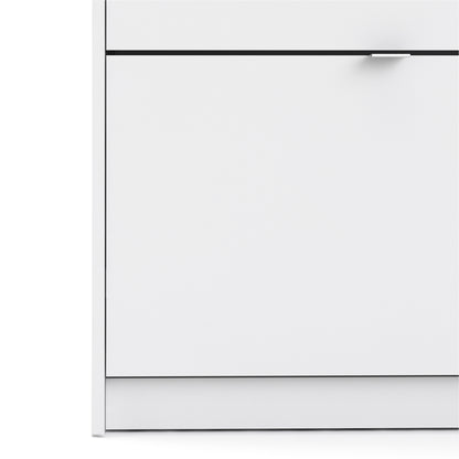 shoes shoe cabinet 3 flip down doors and 2 layers in white