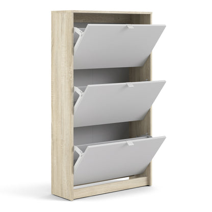 shoes shoe cabinet 3 flip down doors and 2 layers oak structure white