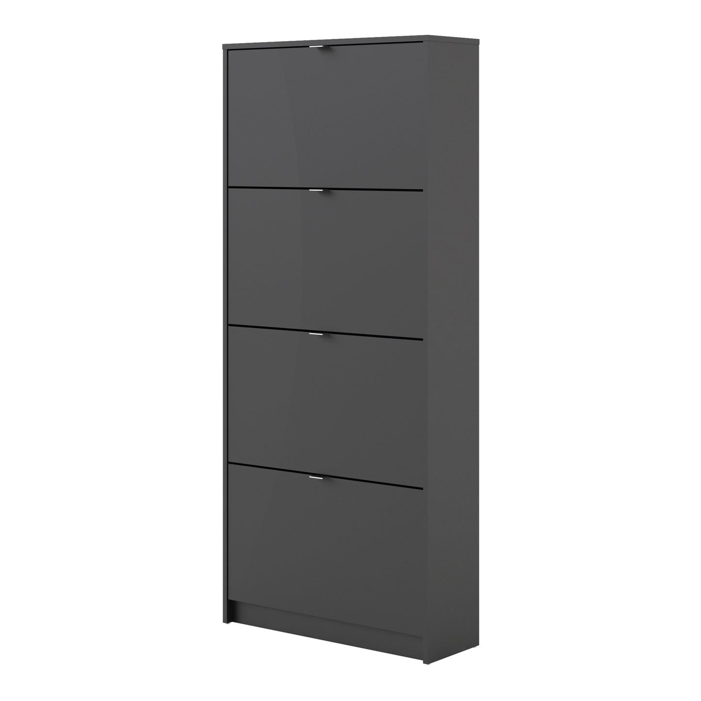 shoes shoe cabinet 4 flip down doors and 2 layers in matt black