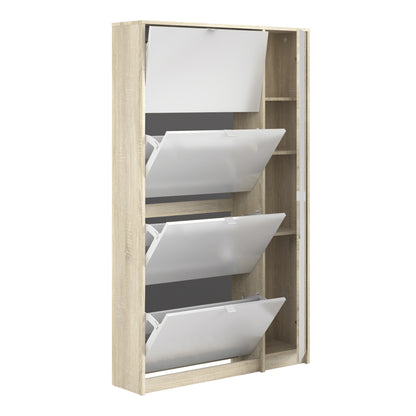 shoes shoe cabinet 4 flip down doors and 2 layers 1 mirror door oak structure