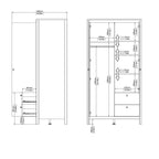 Barcelona Wardrobe with 1 door 1 Mirror Door 2 Drawers in White