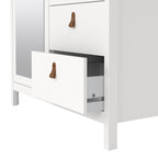 Barcelona Wardrobe with 1 door 1 Mirror Door 2 Drawers in White