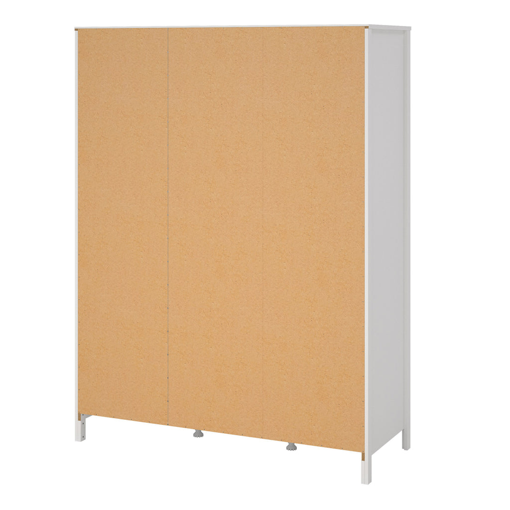 Barcelona wardrobe with 2 doors 1 mirror door 2 drawers in white