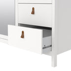 Barcelona wardrobe with 2 doors 1 mirror door 2 drawers in white