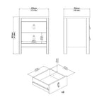 Barcelona bedside table 2 drawers in matt black