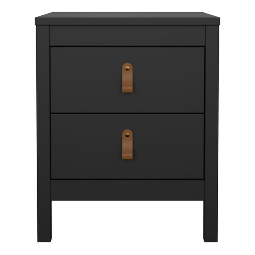 Barcelona bedside table 2 drawers in matt black