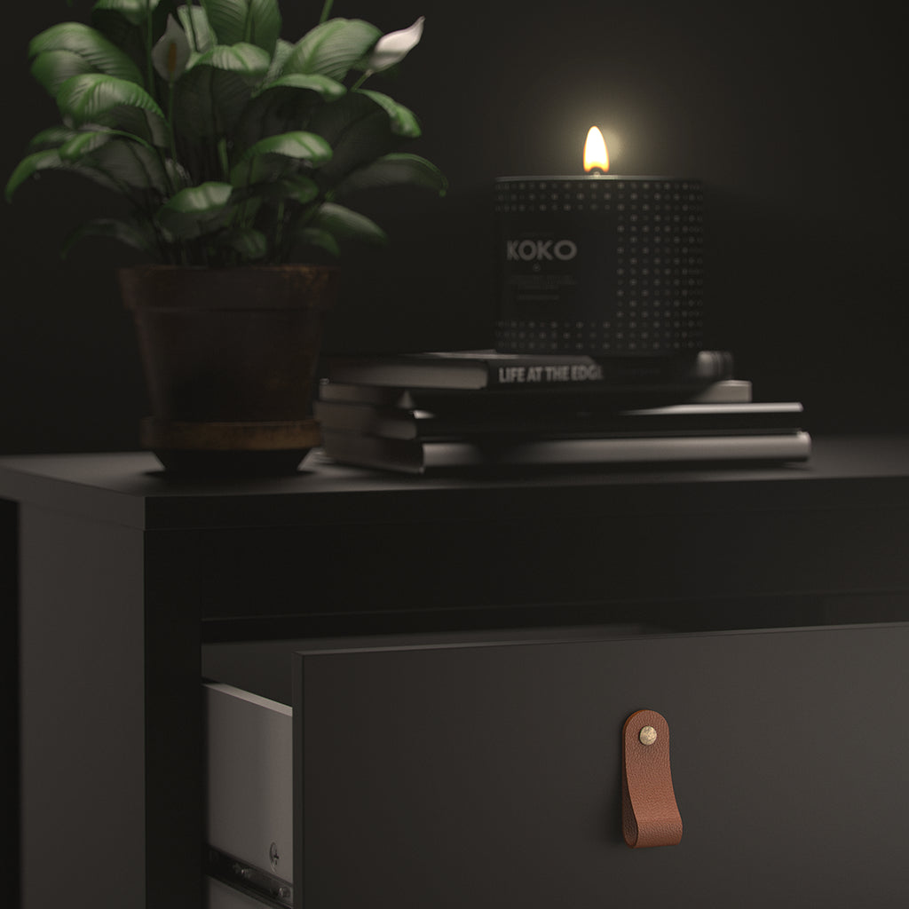 Barcelona bedside table 2 drawers in matt black