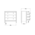 Barcelona chest 3 drawers in white