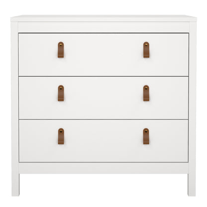 barcelona chest 3 drawers in white