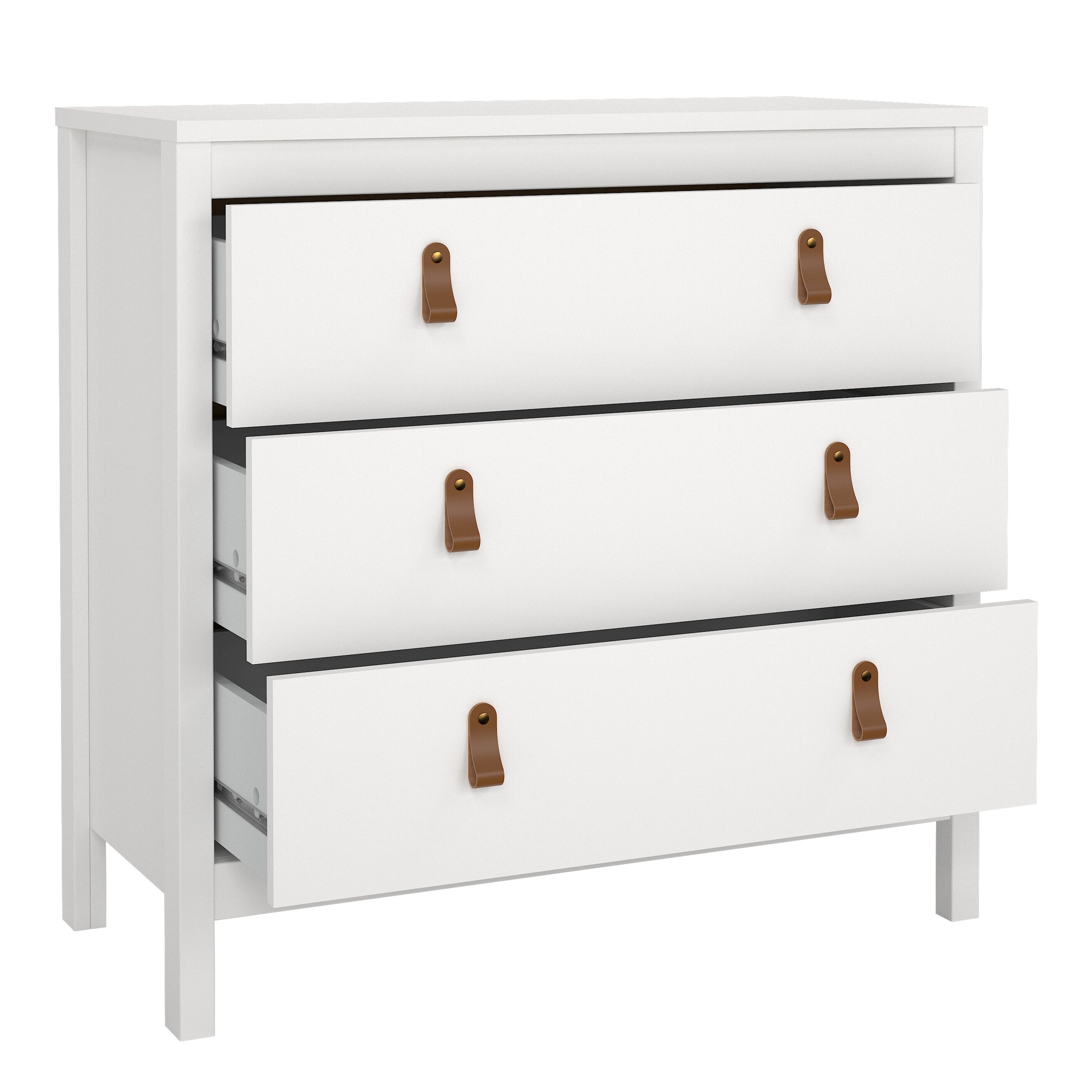 Barcelona chest 3 drawers in white