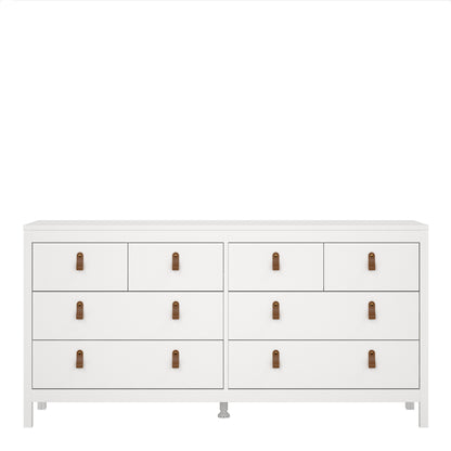 barcelona double dresser 4+4 drawers in white