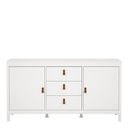 barcelona sideboard 2 doors 3 drawers in white