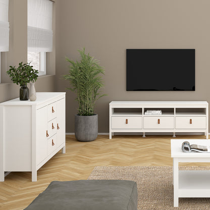 barcelona sideboard 2 doors 3 drawers in white