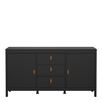 barcelona sideboard 2 doors 3 drawers in matt black