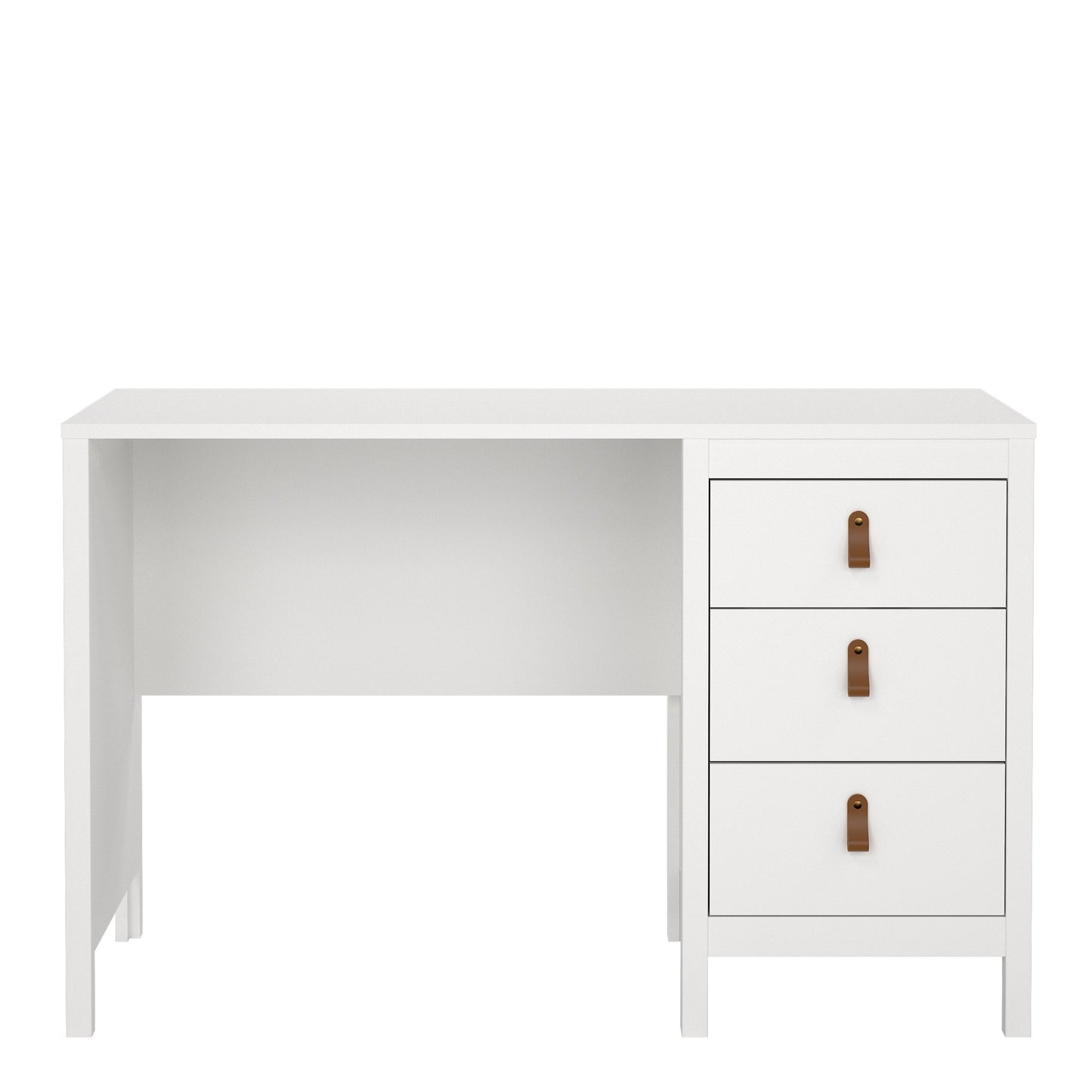 barcelona desk 3 drawers in white