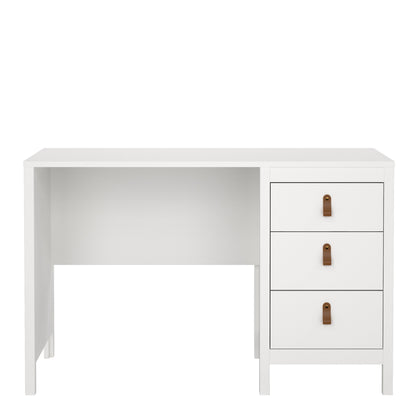 barcelona desk 3 drawers in white