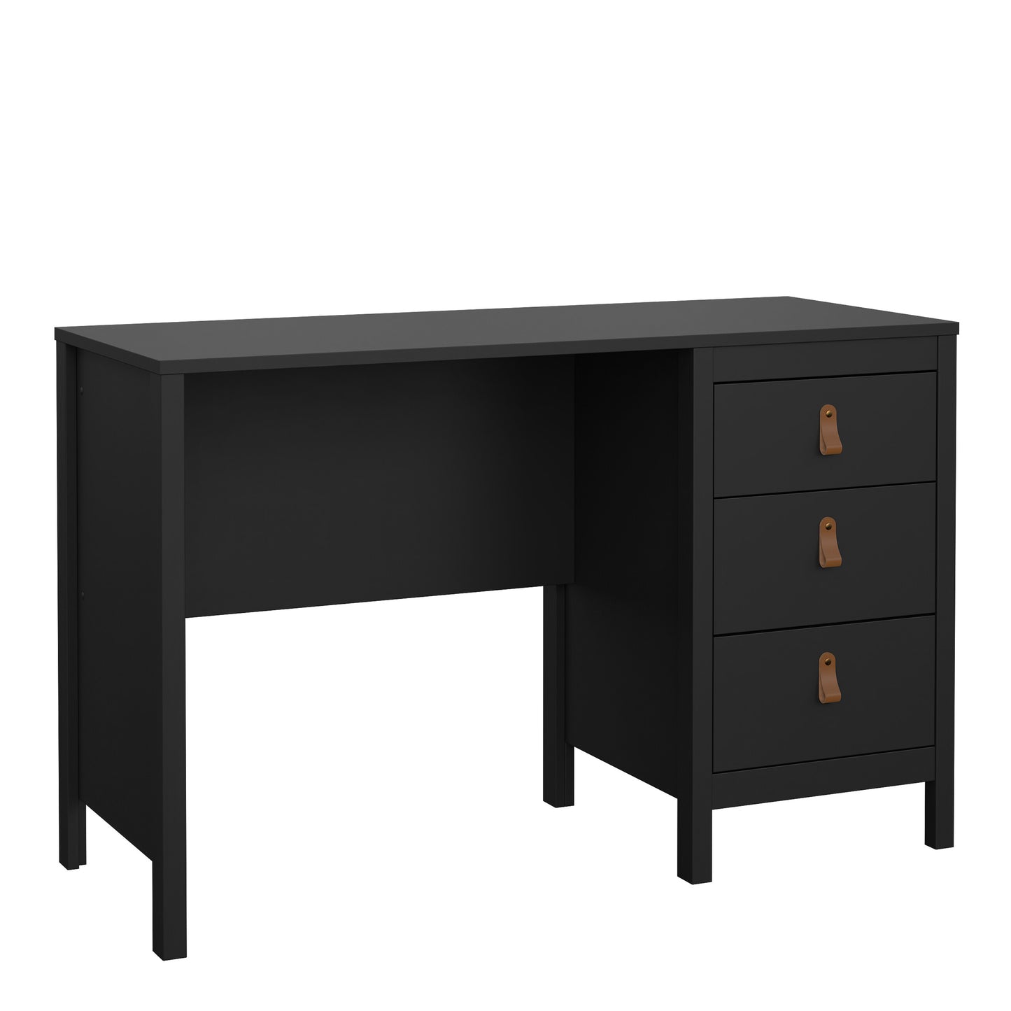 barcelona desk 3 drawers in matt black